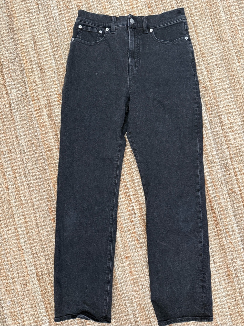 Madewell Black High-Rise Straight Jeans